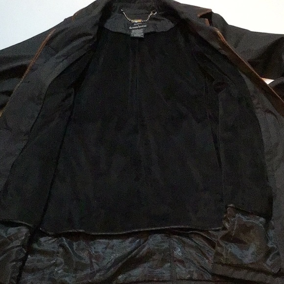 DENNIS BASSO DARK GREEN BELT TRENCH COAT SZ S - Picture 6 of 11